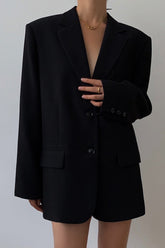 Black Slouchy Retro Style Blazer