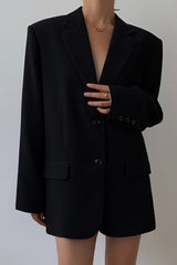 Black Slouchy Retro Style Blazer