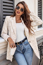 Jacquard Slim Fit Single-Button Blazer