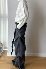 Cropped Ribbed Turtleneck Knit Sweater