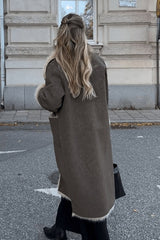 Two Sided Long Faux Fur Overcoat