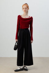 Burgundy Mock Two Piece Knit Top