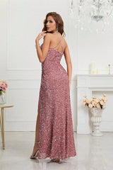 Sequin V Neck Bodycon Formal Dress