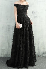 Chiffon A Line Formal Dress XS / Black