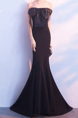 Bow Strapless Mermaid Maxi Party Dress