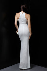 Plunging Neck Mermaid Formal Dress