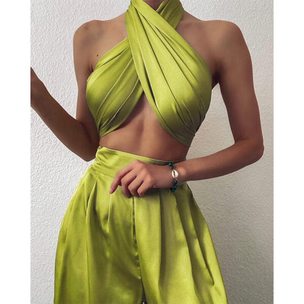 Silky Satin Co-ord - Green