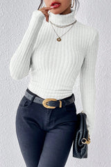 Fitted Long Sleeve Mock Neck Sweater