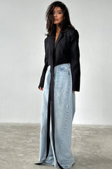 Tie Neck Solid Color Blazer