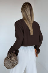 Short Length Brown Zip Closure Jacket