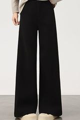 Fleece Lined Wool Blend Knit Pants