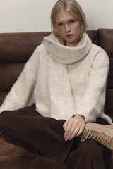 Soft Wool Loose V-Neck Solid Sweater