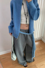 Soft Knit Zipper Cardigan