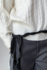 Cropped Ribbed Turtleneck Knit Sweater