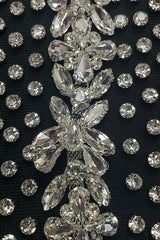 One Shoulder Rhinestone Bandage Party Dress