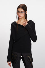 Cowl Neck Chic Fitted Knit Top