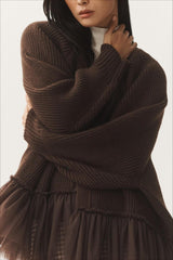 Sheer Ruffle Knit Cardigan