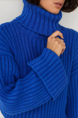 Striped Turtleneck Bell Sleeve Sweater