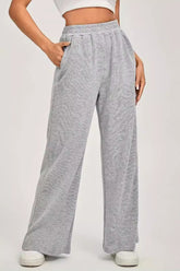 Solid Minimalist High Waist Knit Pants
