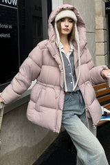 Premium White Duck Down Trench Puffer Jacket