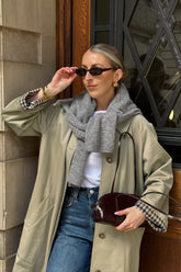 Plaid Insert Relaxed Overcoat