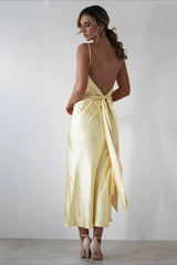 Satin Backless Tie Party Dress