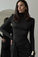 High Slit Tie Front Bodycon Dress