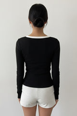 Slim Fit V-Neck Knit Top