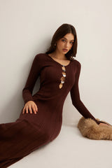 Elegant Ribbed Knit Bodycon Dress