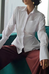 Versatile Lapel Collar Blouse