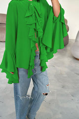 Chiffon Flare Sleeve Blouse