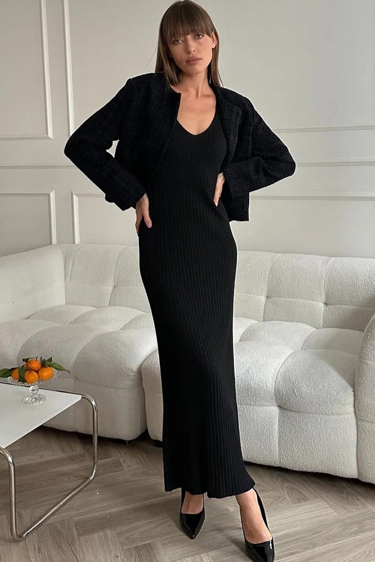 Slim Fit Knit Cami Sweater Dress