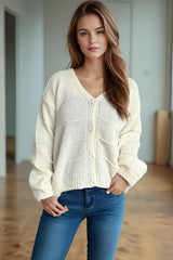 Relaxed V-Neck Cardigan