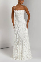 Chiffon Backless Spaghetti Strap Maxi Dress