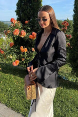 V-Neck Tie-Front Blouse