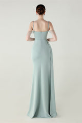 Satin Spaghetti Strap Mermaid Party Dress