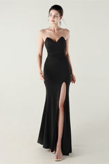 Strapless Sweetheart Pleated Party Dress