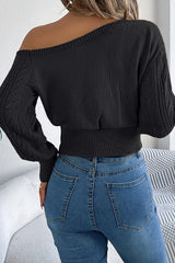 Off Shoulder Knit Pullover Sweater