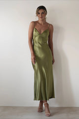 Satin Backless Tie Party Dress