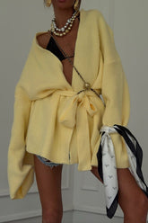 Belted Midi Cardigan S / Yellow