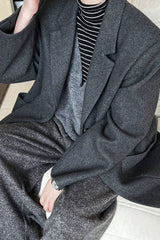 Wool Blend Relaxed Fit Blazer