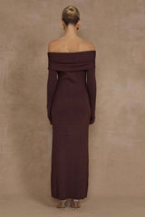 Elegant Off Shoulder Knit Sweater Dress