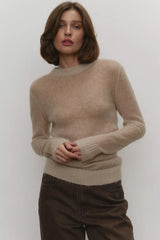 Sheer Blend Round Neck Knit Top