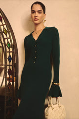 Elegant Collared Knit Sweater Dress