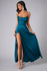 Elegant Spaghetti Strap Ruched Formal Dress