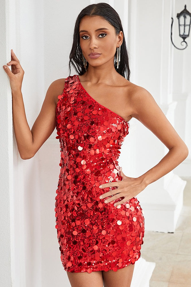 Large Sequin Bodycon Mini Party Dress