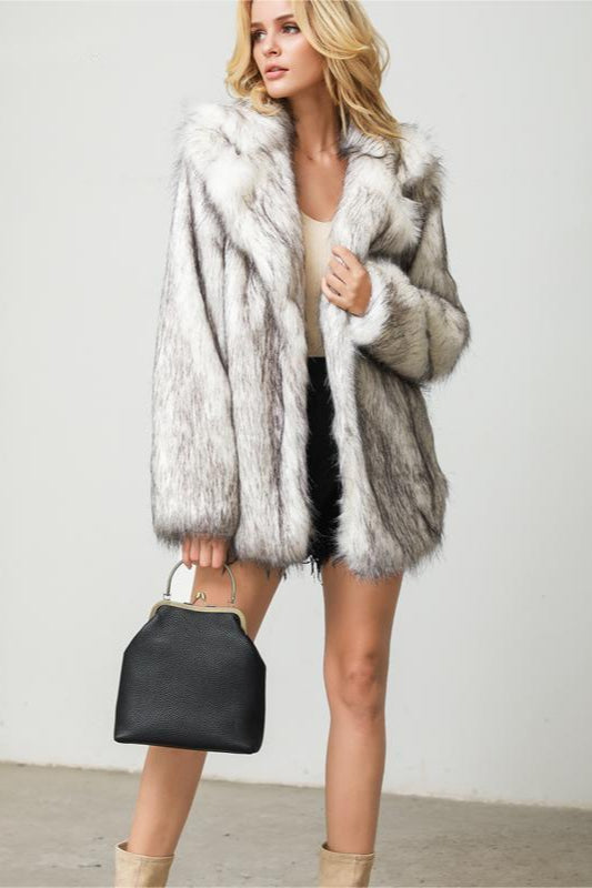 Eco Colorblock Faux Fur Coat coats