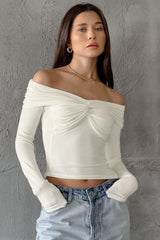 Chic Off-Shoulder Knit Top