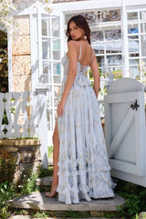 Elegant Floral Print Sleeveless Maxi Party Dress