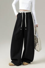Fleece Lined Draped Curved Knit Pants